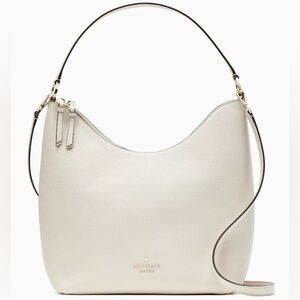 Kate Spade Zippy Large Shoulder Bag Parchment Off-White Leather K8140